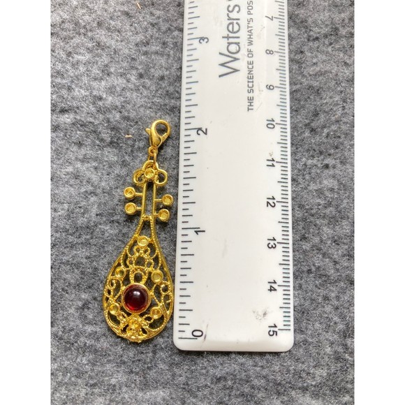 New Classical retro Hanfu Earrings Golden Tang‎ Dynasty Hollow Small Lute - Picture 4 of 6